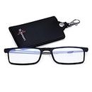 DR.HARMANN'S READING GLASSES® FOLDABLE READERS FITTED WITH BLUE BLOCK LENS (Model: COMPACT 3 Matt Black colour +1.25)