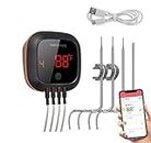 Inkbird IBT-4XS Bluetooth Wireless Grill BBQ Thermometer For Grilling With 4 Probes, Rechargeable Battery, Timer, Alarm,150 ft Barbecue Cooking Kitchen Food Meat Thermometer For Smoker, Oven, Drum