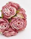 The Baked Studio – 'Dried Touch 7-Piece Rose Stem Bouquet' Artificial Dried Flowers For Cake Decorating, Home Décor, Vases, Weddings, Bridesmaid Bouquets and Crafts (Blush Pink)
