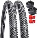YunSCM 26" Bike Tires 26X2.125/57-559 and 26" Bike Tubes Schrader Valve and 2 Rim Strips Compatible with 26 x 2.125 26 x 2.10 26 x 2.20 26x2.25 Mountain Bicycle Bike Tires and Tubes (A-1747)