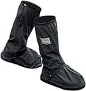 Yobbo Waterproof Shoe Cover Protector Rainy Season Rain Gear, Overshoes Tall Boot Reusable Anti Slip Rubber Reflector for Men Women 1-Pair Black