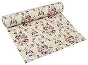Heart Home Rose Print Shelf Liners for Kitchen Shelves,cupboards,Wardrobe,Drawer mats Liners for Kitchen, 10 Mtr (Cream)-HHEART15098