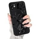Lovmooful Compatible for iPhone 11 Case Cute Cool Butterfly Black Design for Girls Women Soft TPU Shockproof Protective Girly for iPhone 11-Butterfly