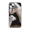 EMPYRI Cute Goat Mother Printed Case for iPhone 15 Cases, Shockproof TPU Phone Case Cover for iPhone 15 6.1 Inch, Not Yellowing