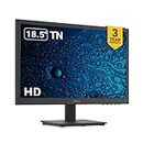 Dell D1918H 18.5" (46 cm) HD Monitor 1366X768 Pixels@60Hz, TN Panel, 3Yrs Warranty, Brightness 200 cd/m², Contrast Ratio 600:1, 16.7m Colours, Colour Gamut 72% NTSC(CIE 1931), HDMI & VGA, Tilt Adjust