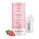 SHEKO Erdbeere Mahlzeitersatz Shake + Shaker - 25 Shakes pro Dose - Proteinreich, Glutenfrei & Natürlicher Geschmack - Diät Shakes zum Abnehmen