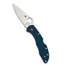 Spyderco Delica 4 Lightweight Knife with K390 Premium Steel Blade and Durable Blue FRN Handle - PlainEdge - C11FPK390