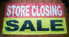 STORE CLOSING SALE LARGE HANGING FLAG BANNER POSTER 48X24