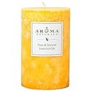 Aroma Naturals Lavender & Tangerine Essential Oil Scented Pillar Candle, Relaxing, 2.5 inch x 4 inch