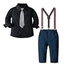 Nwada Ragazzi vestiti Toddler Boy Outfits Clothing Sets Kids Long Bow Tie Camicie e pantaloni bretelle Suits