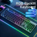 Mechanical Feeling Gamer Keyboard RGB Backlit Gaming Ergonomic Keyboards For PC Gamer Computer