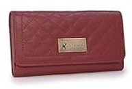 Catwalk Collection Handbags RFID Gemma - Cartera de Uso Diario - con Caja de Regalo - Cuero Acolchado - Rojo X