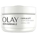 Olay Anti-Wrinkle Firm & Lift Day Cream With SPF15, Helps To Visibly Reduce Fine Lines & Wrinkles And Protects Against Premature Signs Of Ageing,50ml