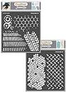 CrafTreat Pattern Stencils for Painting on Wood, Canvas, Paper, Fabric, Floor, Wall and Tile - Distressed Patterns 2 and Diamond Hive - 2 Pcs - Size: 15x15 cms - Reusable DIY Art and Craft Stencils