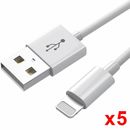 CABLE USB RENFORCE CHARGEUR SYNC pour iPhone 6 7 8 X XR 11 12 Max 1M,2M Lot-5