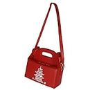 JACTZ Handbags Purses Handbag For Women Shoulder Bag Female Printed Faux Leather Hard Travel Crossbody Bag-Red
