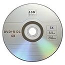 DVD+R DL Double Layer 8X 8.5GB 240min Video – LSK Media Logo Top, 50 Pack in Spindle | Blank DVDs for Burning Video | DVD Discs Blank | Recordable DVDs