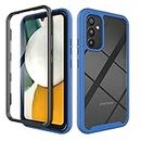 ESTH® Case for Samsung Galaxy A34 5G 360 Degree Full Protection Mobile Phone Case Shockproof Scratch-Resistant Dustproof Clear Case Outdoor Armoured Case with Screen Protector and PC Bumper, Dark Blue