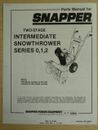 SNAPPER SNOW THROWER TWO-STAGE. SERIES 0, 1, 2. PARTS MANUAL # 06044