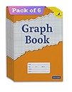WOODSNIPE Graph Paper Books for School | Graph Books A4 Size with Brown Cover | 32 Pages | Graph Sheets with 1 cm Square for Maths | Set of 6 Graph Copy (wsgraph_6)