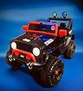 12V Police Kids Jeep Battery Operated Ride on MI 111 with Remote Control & Police Siren (Black)