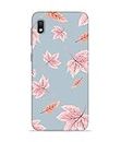 Silence Samsung Galaxy A10E Back Cover Printed Beautiful Pink Leaves Gray Background Designer Back Case Cover for Samsung Galaxy A10E SM-A102U, SM-S102DL