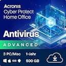 Acronis Cyber Protect Home Office 2023 | Advanced | 500 GB Cloud-Speicher | 3 PC/Mac | 1 Jahr | Windows/Mac/Android/iOS | Internet Security inkl. Backup | Aktivierungscode per Email