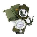 Compass, Sportneer High Accuracy Waterproof Military Compass with Carrying Bag Lensatic Sighting Waterproof and Shakeproof Compass Army Green Suitable for Camping Hiking