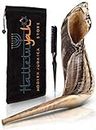 Ram Shofar From Israel 14" - 16": KOSHER ODORLESS Ram Horn Shofar | Smooth Mouthpiece for Easy Blowing | Include Velvet Bag, Clean Brush and Shofar Guide - Made In Israel By HalleluYAH