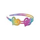 Glitter Rainbow Headbands (6 Pack) Heart Shaped Great for Party Favors/Giveaways