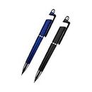 CEUTA® (Set of 2) Universal 3 in 1 Ballpoint Function Stylus Pen with Mobile Stand Holder, Writing Pen,Screen Wipe for All Android Touchscreen Mobile Phones and Tablets (Multi-Color)