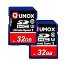 QUMOX 2pcs pacchetto 32GB HC SD 32 GB SDHC Class 10 UHS-I Sicuro scheda digitale di memoria HighSpeed Velocità di scrittura 40 MB/s Velocità di lettura fino a 80 MB/S