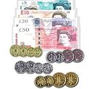 LORD C Play Money Notes And Coins Sterling Pounds Fake Money UK Currency Toy Banknotes Teach Children Literacy And Numeracy Kids Role Play Notes And Coins For Home School Role Playing Post Office Set