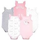 Hudson Baby Unisex Baby Cotton Sleeveless Bodysuits, Unicorn Float, 0-3 Months