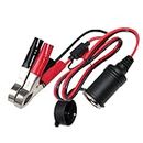 KUNCAN 2FT 12V 24V Female Car Cigarette Lighter Socket to Battery Alligator Crocodile Clips Connector, Car Battery Clamp-on Extension Charge Cable with 10A Fuse