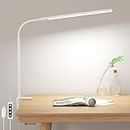Lepro Desk Lamp with Clamp, LED Clip on Light, Dimmable Reading Light with 3 Color Modes 10 Brightness, Eye-Caring Flexible Gooseneck Table Lamp for Home Office, White