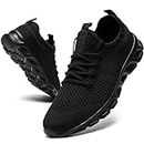 MGNLRTI Womens Trainers Gym Running Shoes Tennis Sneakers Walking Slip-on Sports Ladies Trainers Black Womens Size 5 UK(Label Size:38)