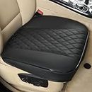Black Panther Car Seat Cover PU Leather,Full Wrapping Edge,Protector for Front Seat Bottom (W 21.26''*D 20.87")(1Piece,Black)