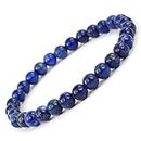 Reiki Crystal Products Lapis Lazuli Handmade Bracelet for Unisex Adult (Blue)