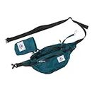 4Monster Travel Fanny Pack with 3-Zipper Pockets, Water Resistant, Ultralight, Portable, Foldable Waist Pack for Hiking, Camping, Cycling Blue