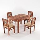 FURNESHO Solid Sheesham Wood Dining Room Sets 4 Seater Dining Table with 4 Chairs for Dining Room, Living Room, Kitchen, Hotel, Restaurant, Cafeteria (Honey Finish)