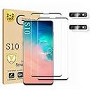 Micger Galaxy S10 Screen Protector, 2 Pack Tempered Glass Screen Protector【2+2 Pack】 2 Pack Camera Lens Protector, 3D Glass 9H Hardness Tempered Glass Screen Protector for Samsung Galaxy S10
