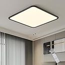 Ganeed Modern Dimmable LED Ceiling Light, 19.7 Inch Square Flush Mount Ceiling Light, Full Spectrum Anti Blue Close to Ceiling Light Fixture for Kitchen Hallway Office, 3000K-6500K 40W