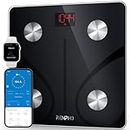 RENPHO Body Fat Scale Smart BMI Scale Digital Bathroom Wireless Weight Scale, Elis 1 Body Composition Analyzer with Smartphone App sync with Bluetooth, 400 lbs - Black