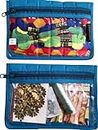 Yazzii Sewing Notions Pouch Set (2PC) - Portable & Multipurpose - Sewing Supplies Organizer for Thread Spools, Needles, Beads, Embroidery Floss, Fabric Pieces & More!-Aqua