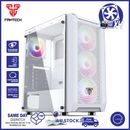 Fantech PC Gaming Computer Case Tempered Glass ATX Tower with 4 x Fixed RGB Fan