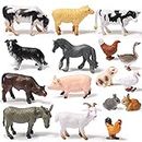 Sumind 16 Pcs Animal Figures Toys Realistic Jungle Animal Figurines Mini Learning Educational Playset Farm Cake Topper Ornaments for Easter Egg Fillers Birthday Christmas Animal Themed Party