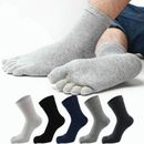 5Pair Mens Five Finger Toe Orthopedic Compression Socks Cotton Casual Breathable