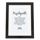 Worry Less Design Cycling Gift - Psyclepath - Funny Cycling Definition - Gift for Cyclist - Framed Artwork - Cycling Gifts for Men