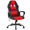 PC Gaming Chair Ergonomic Office Chair Desk Chair with Lumbar Support Arms Headrest High Back PU Leather Racing Chair Rolling Swivel Executive Computer Chair for Women Adults Girls,Red